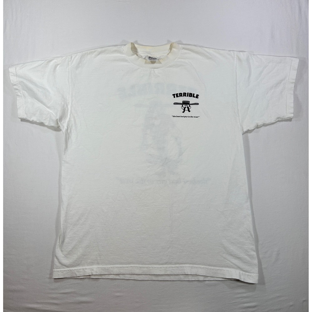 Vintage Murina Terrible The Best Bad Guy In The West Graphic T-Shirt XL White